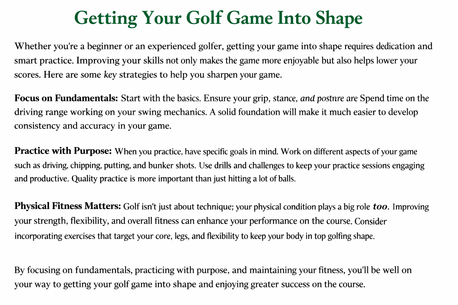 Pourquoi Appelle-t-on un Fairway au Golf : Origine et Signification